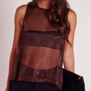 Metallic knit Top